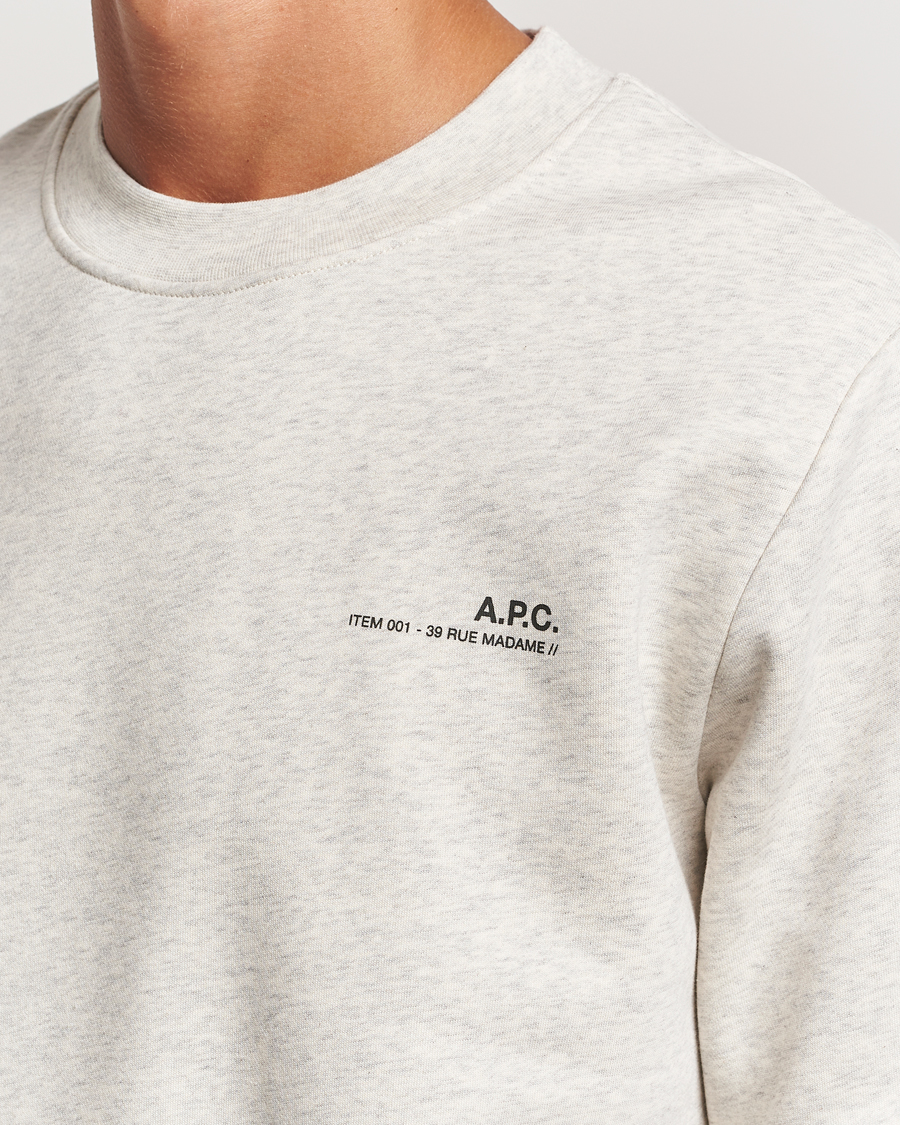 Men | Sweaters & Knitwear | A.P.C. | Item Sweatshirt Ecru Chine