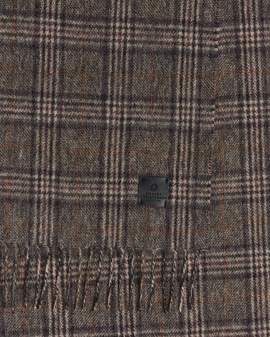 Men | Amanda Christensen Merino Wool Glencheck Scarf Grey | Amanda Christensen | Merino Wool Glencheck Scarf Grey