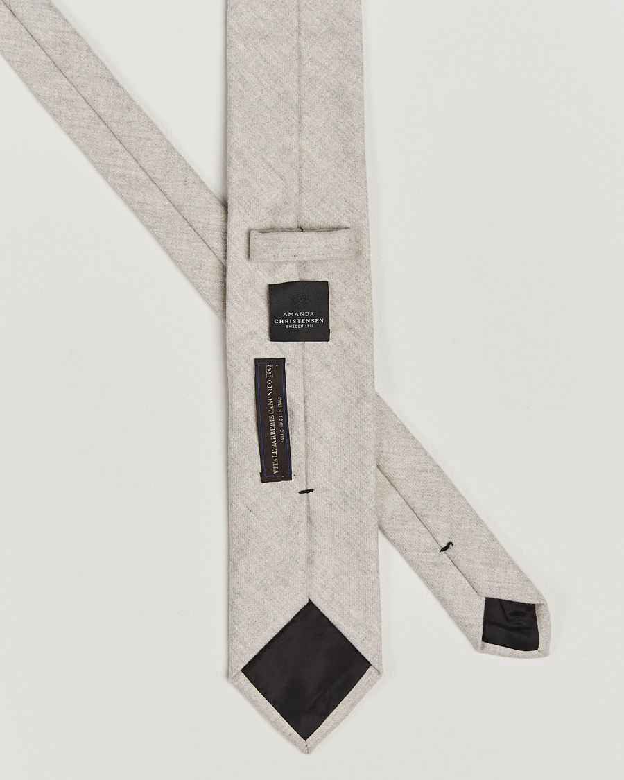Men | Amanda Christensen Wool Flannel 8cm Tie Light Beige | Amanda Christensen | Wool Flannel 8cm Tie Light Beige
