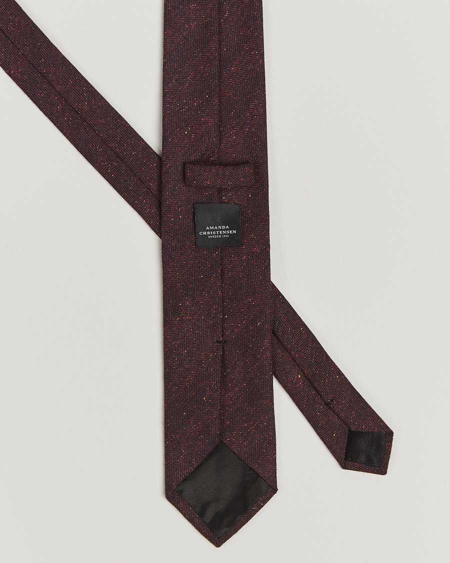 Men | Amanda Christensen Wool Donegal 8cm Tie Wine | Amanda Christensen | Wool Donegal 8cm Tie Wine