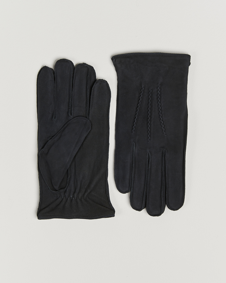 Men | Amanda Christensen Lined Suede Gloves Black | Amanda Christensen | Lined Suede Gloves Black