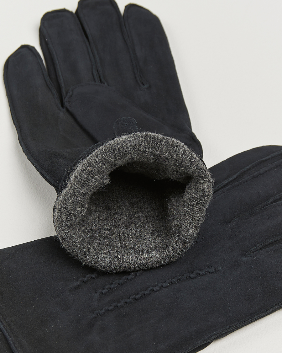 Men | Gloves | Amanda Christensen | Lined Suede Gloves Black