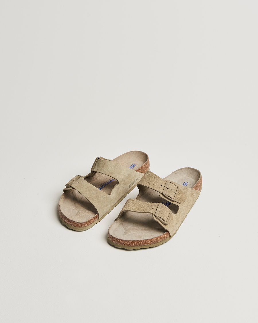 Men | Sandals & Slides | BIRKENSTOCK | Arizona Soft Footbed Faded Khaki Suede