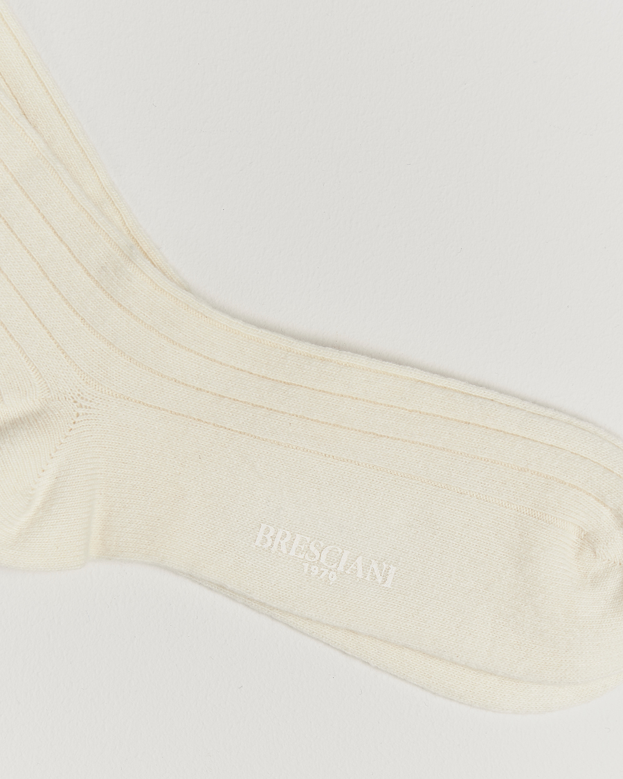 Men | Underwear & Socks | Bresciani | Wool/Cashmere Ribbed Socks White