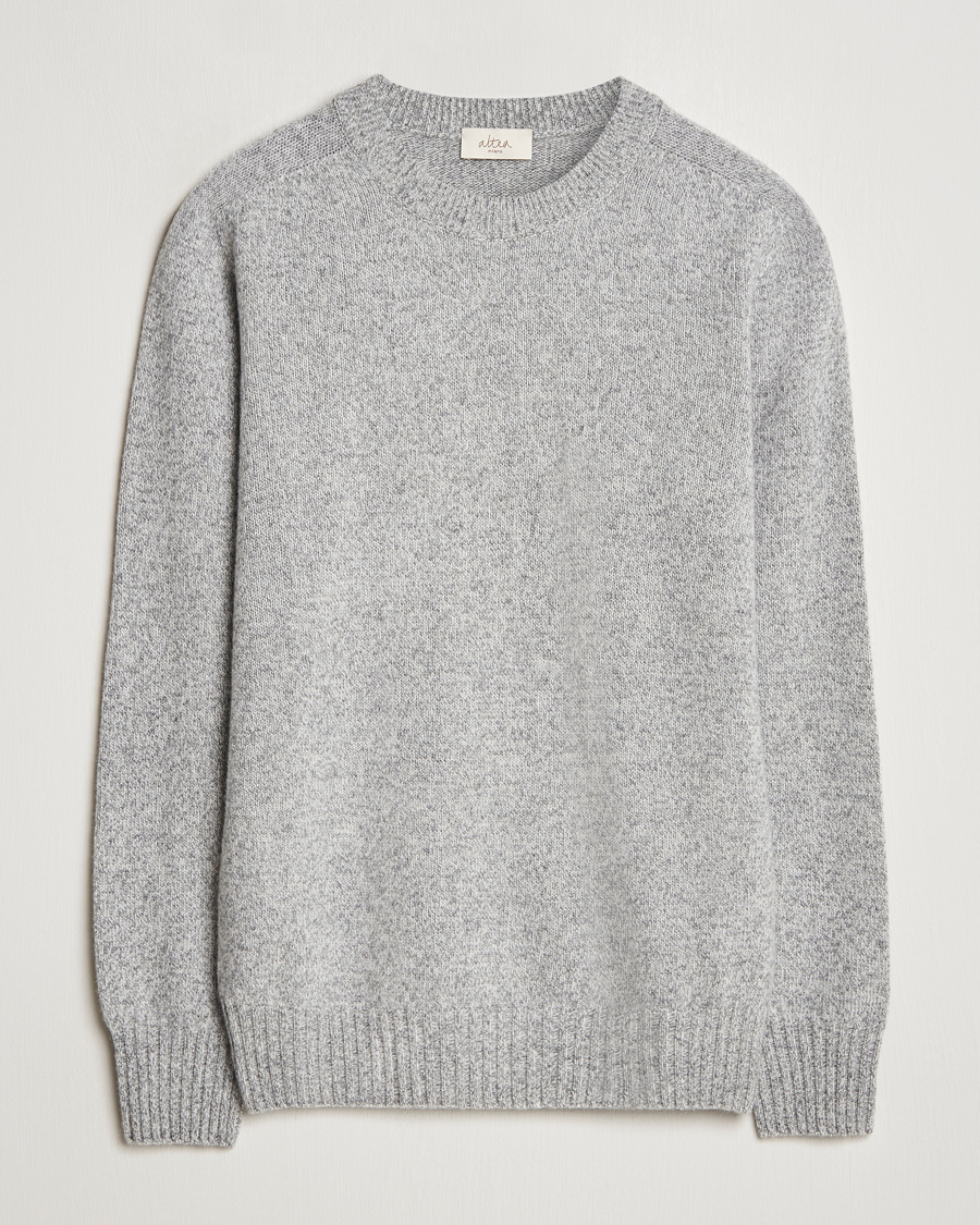 Men | Sweaters & Knitwear | Altea | Wool/Cashmere Crew Neck Pullover Grey Melange