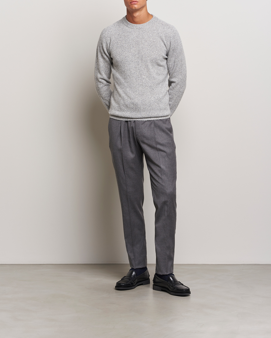 Men | Sweaters & Knitwear | Altea | Wool/Cashmere Crew Neck Pullover Grey Melange