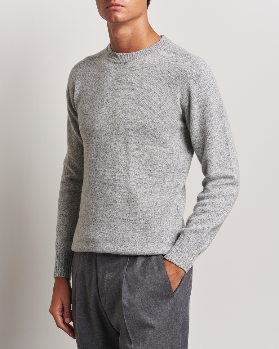 Men | Sweaters & Knitwear | Altea | Wool/Cashmere Crew Neck Pullover Grey Melange