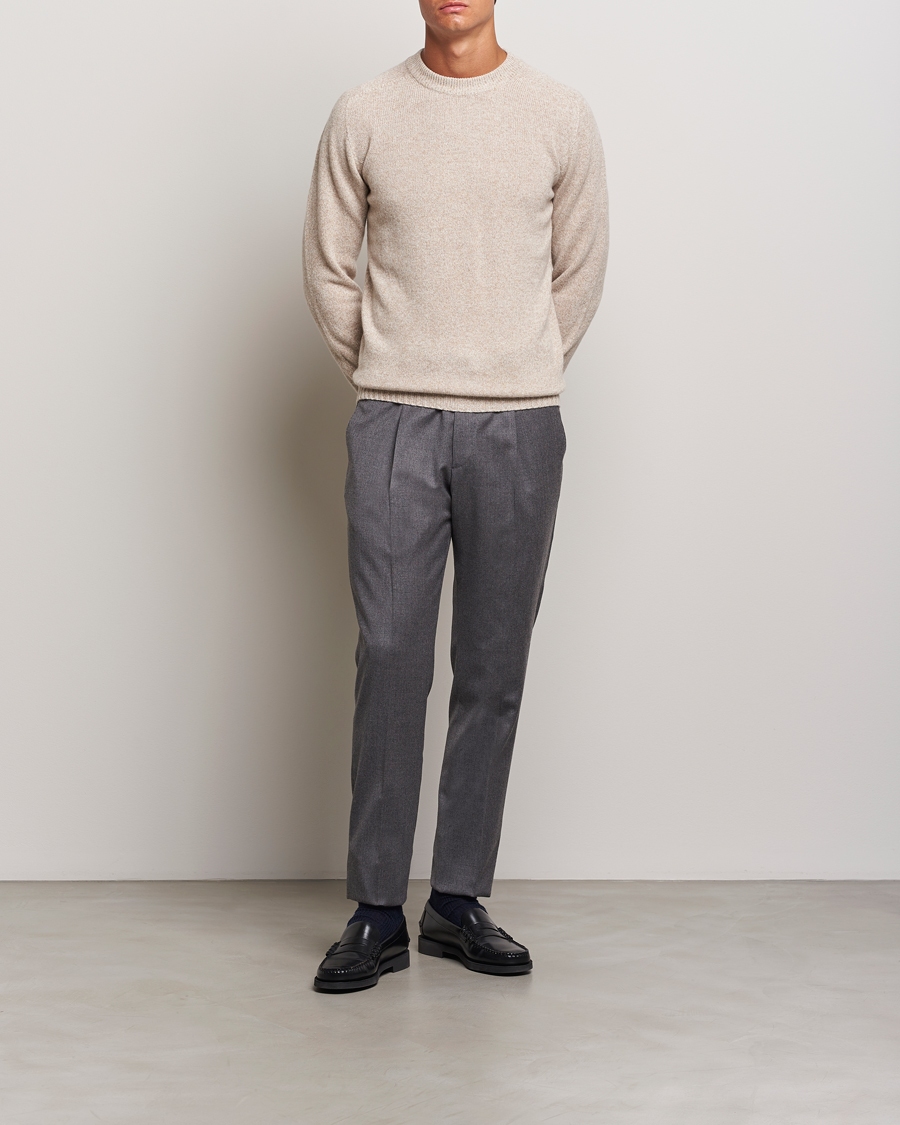 Men | Sweaters & Knitwear | Altea | Wool/Cashmere Crew Neck Pullover Beige Melange