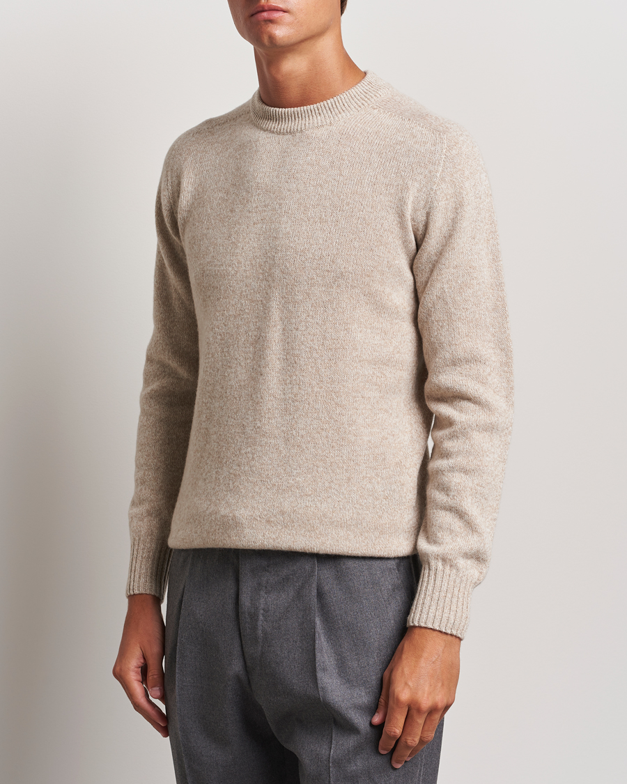 Men | Sweaters & Knitwear | Altea | Wool/Cashmere Crew Neck Pullover Beige Melange