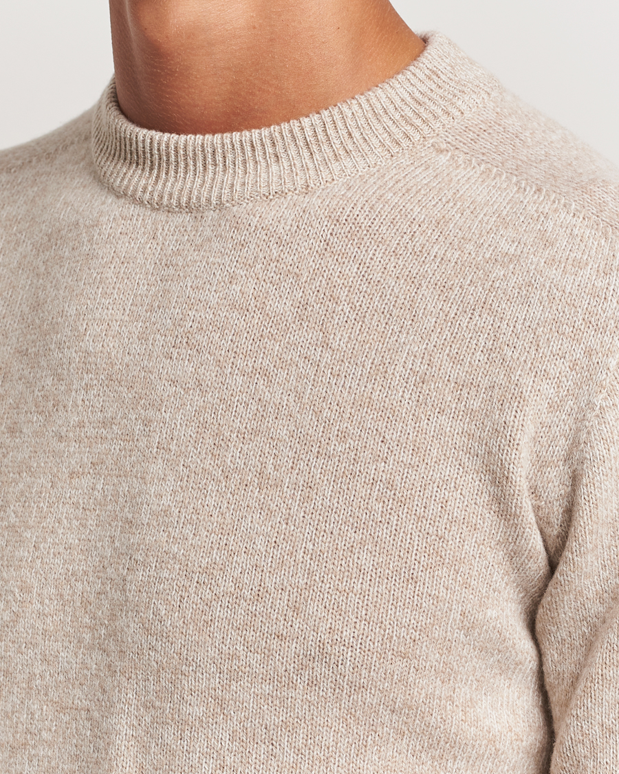 Men | Sweaters & Knitwear | Altea | Wool/Cashmere Crew Neck Pullover Beige Melange