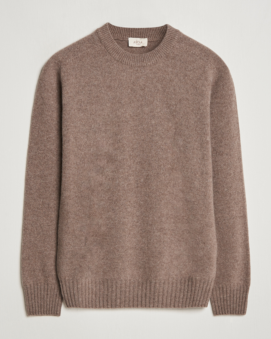 Men | Sweaters & Knitwear | Altea | Wool/Cashmere Crew Neck Pullover Taupe