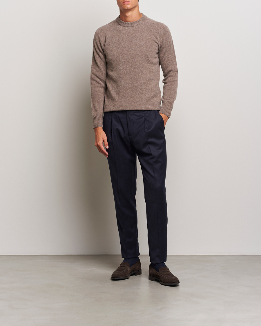 Men | Sweaters & Knitwear | Altea | Wool/Cashmere Crew Neck Pullover Taupe