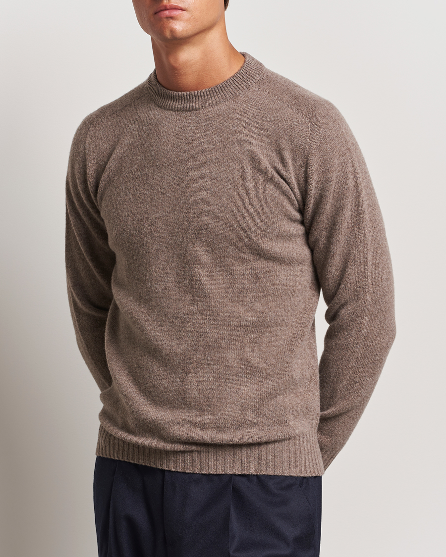 Men | Sweaters & Knitwear | Altea | Wool/Cashmere Crew Neck Pullover Taupe