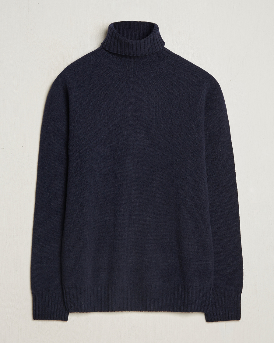 Men | Sweaters & Knitwear | Altea | Wool/Cashmere Rollneck Navy