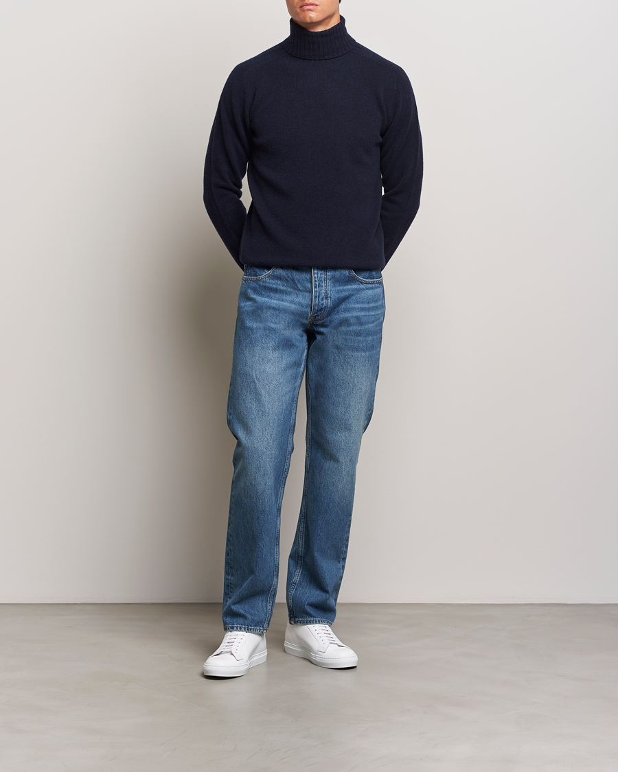 Men | Sweaters & Knitwear | Altea | Wool/Cashmere Rollneck Navy