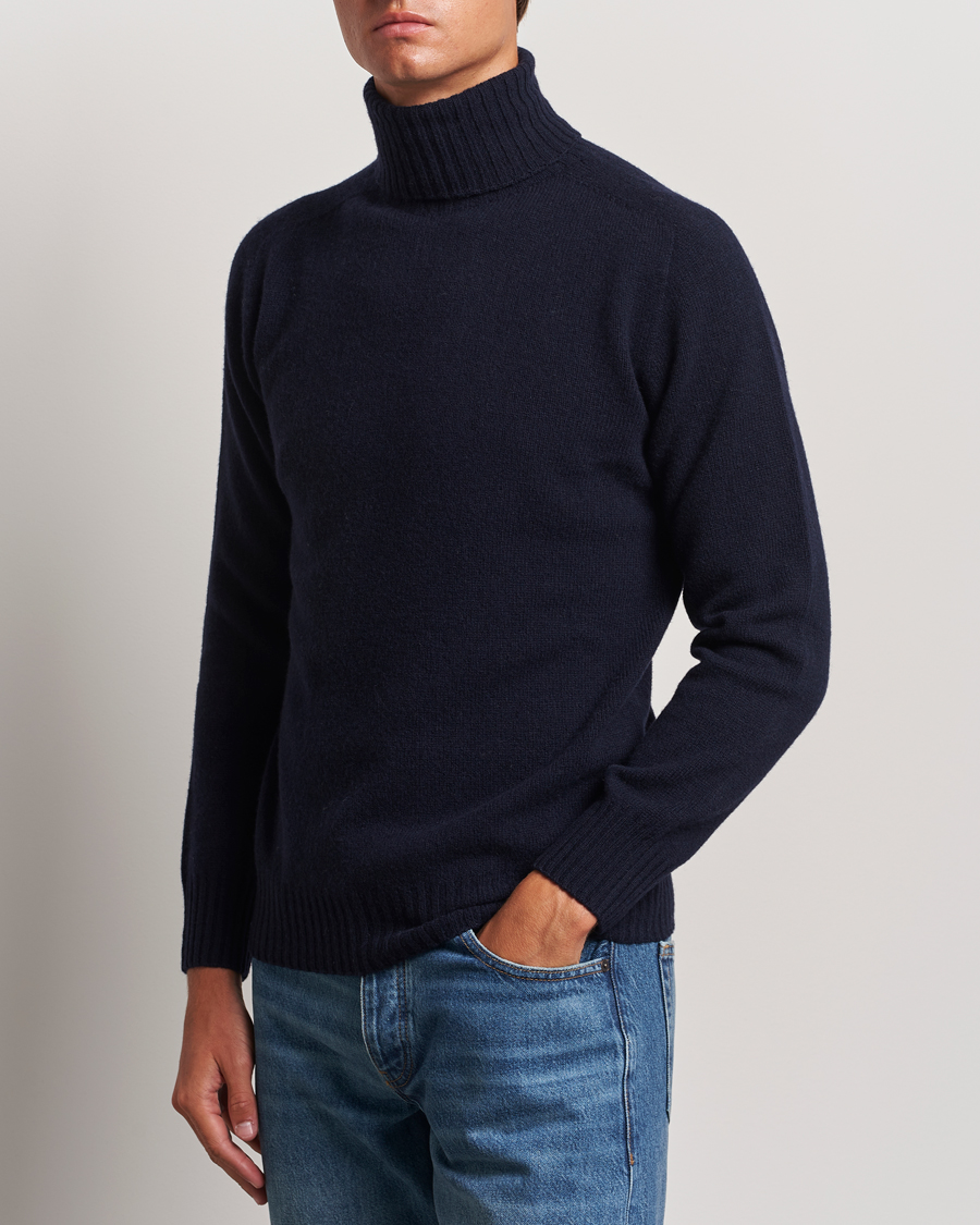 Men | Sweaters & Knitwear | Altea | Wool/Cashmere Rollneck Navy