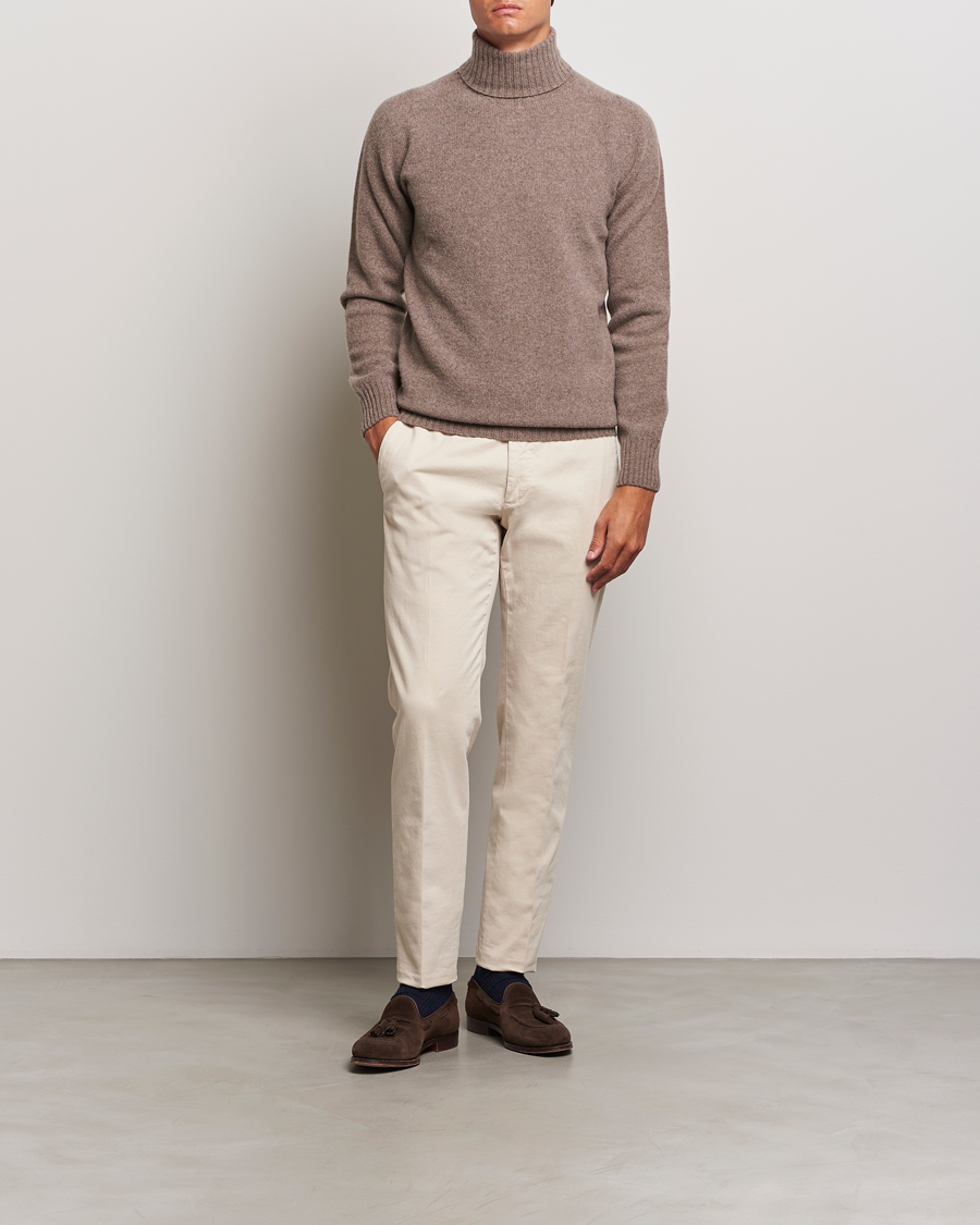 Men | Sweaters & Knitwear | Altea | Wool/Cashmere Rollneck Taupe