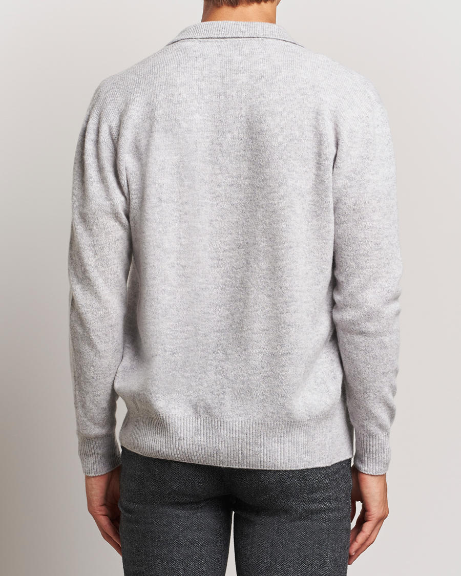 Men | Sweaters & Knitwear | Altea | Shetland Collared Cardigan Light Grey