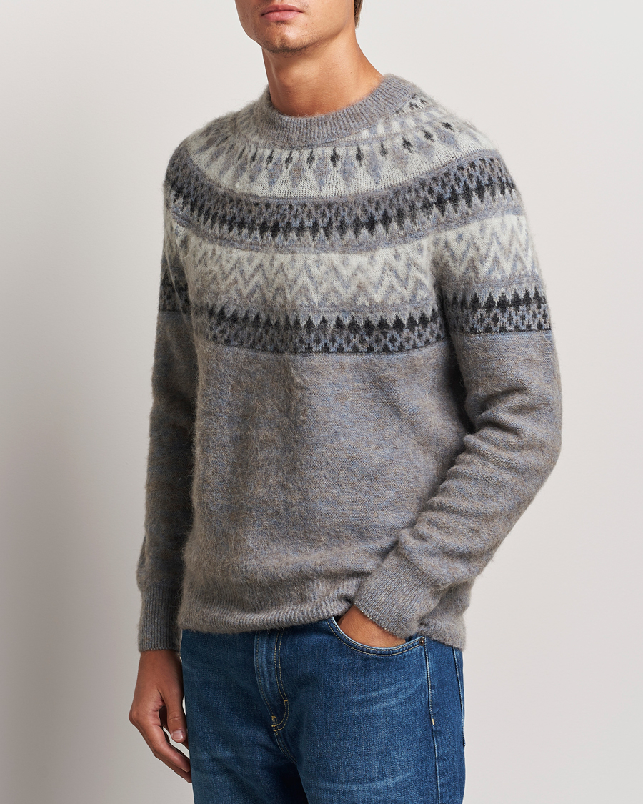 Men | Sweaters & Knitwear | Altea | Wool/Cashmere Norwegian Sweater Grey