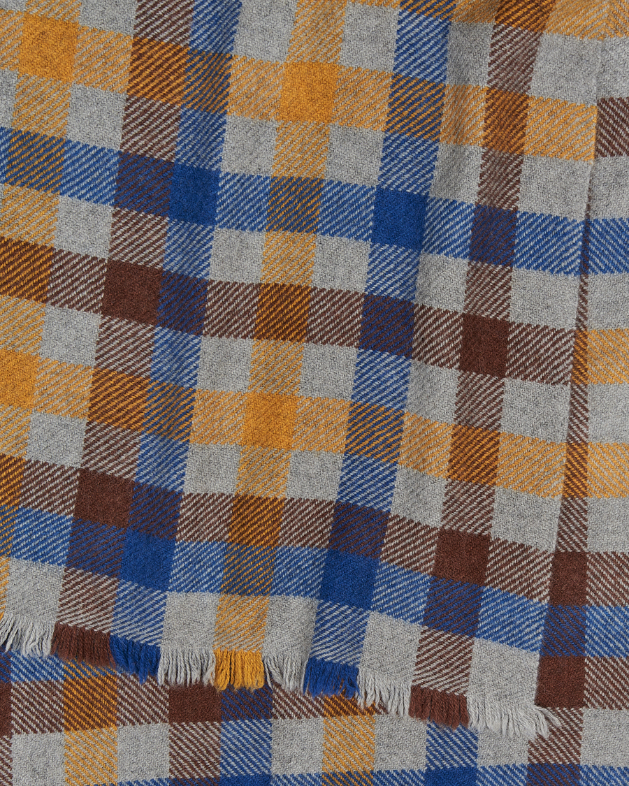 Men | Scarves | Altea | Check Wool Scarf Yellow/Beige