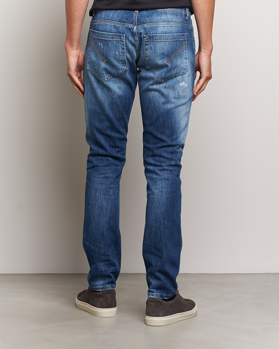 Men | Jeans | Dondup | George Light Distressed Jeans Medium Blue