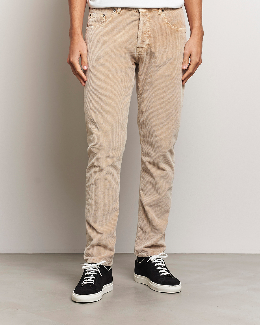 Men | Trousers | Dondup | Icon Corduroy Trousers Light Beige