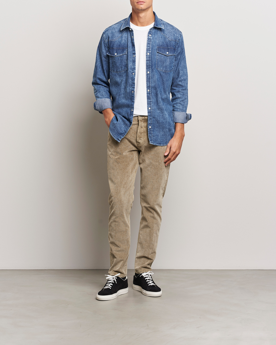 Men | Trousers | Dondup | Icon Corduroy Trousers Khaki