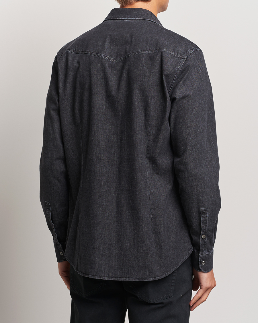Men | Shirts | Dondup | Slim Fit Denim Shirt Washed Black