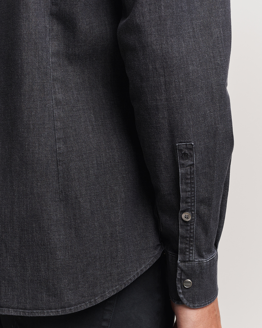 Men | Shirts | Dondup | Slim Fit Denim Shirt Washed Black