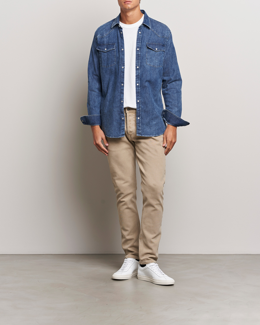 Men | Shirts | Dondup | Slim Fit Denim Shirt Medium Blue