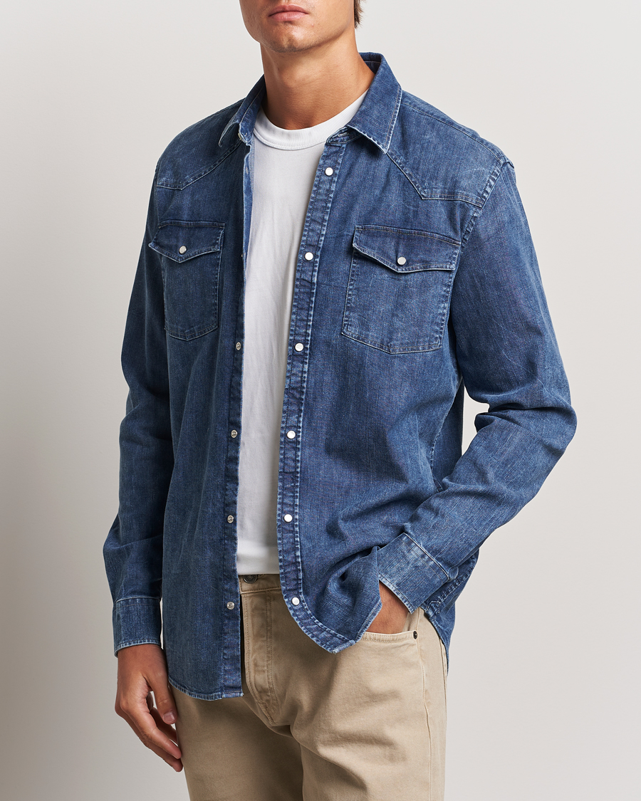 Men | Shirts | Dondup | Slim Fit Denim Shirt Medium Blue