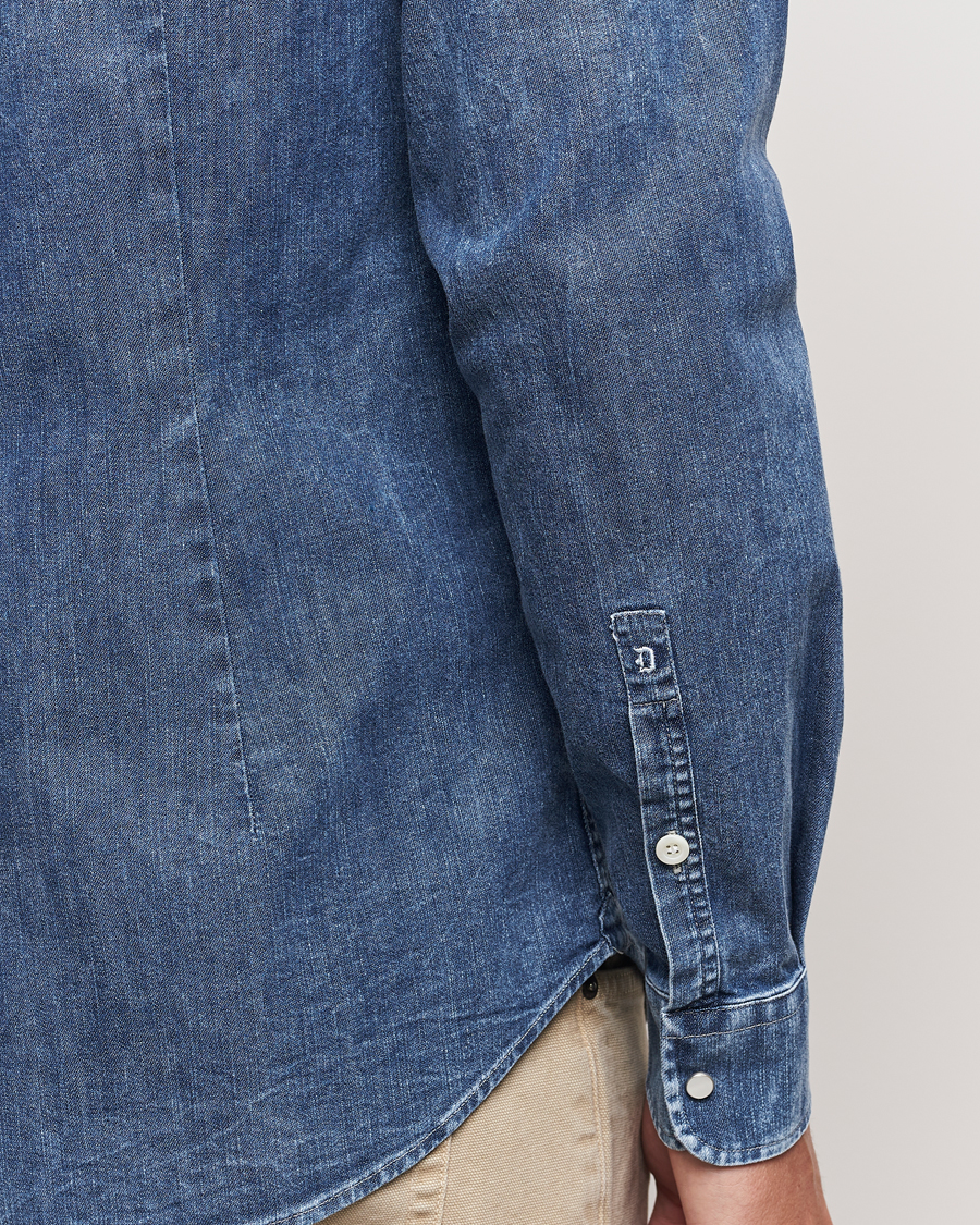 Men | Shirts | Dondup | Slim Fit Denim Shirt Medium Blue
