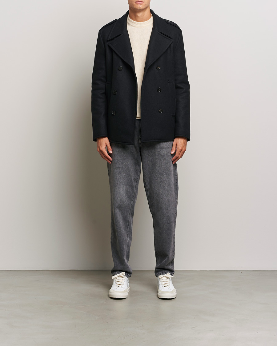 Men | Coats & Jackets | Dondup | Wool Peacoat Black