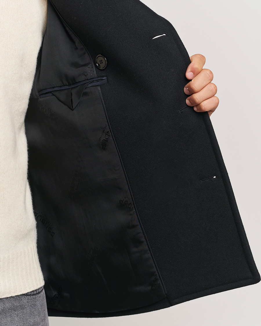 Men | Coats & Jackets | Dondup | Wool Peacoat Black