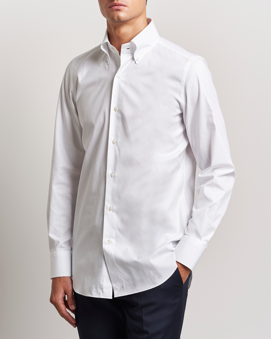 Men | Shirts | Finamore Napoli | Milano Slim Oxford Button Down Shirt White