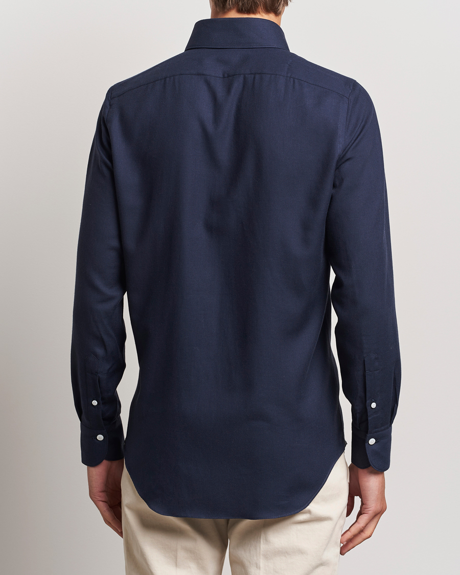 Men | Shirts | Finamore Napoli | Milano Slim Cashmere BD Shirt Navy