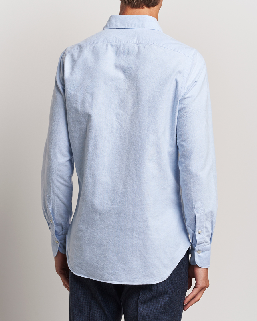 Men | Shirts | Finamore Napoli | Gaeta Brushed Oxford Shirt Light Blue