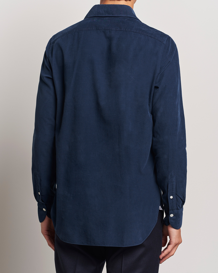 Men | Shirts | Finamore Napoli | Gaeta Corduroy Shirt Navy