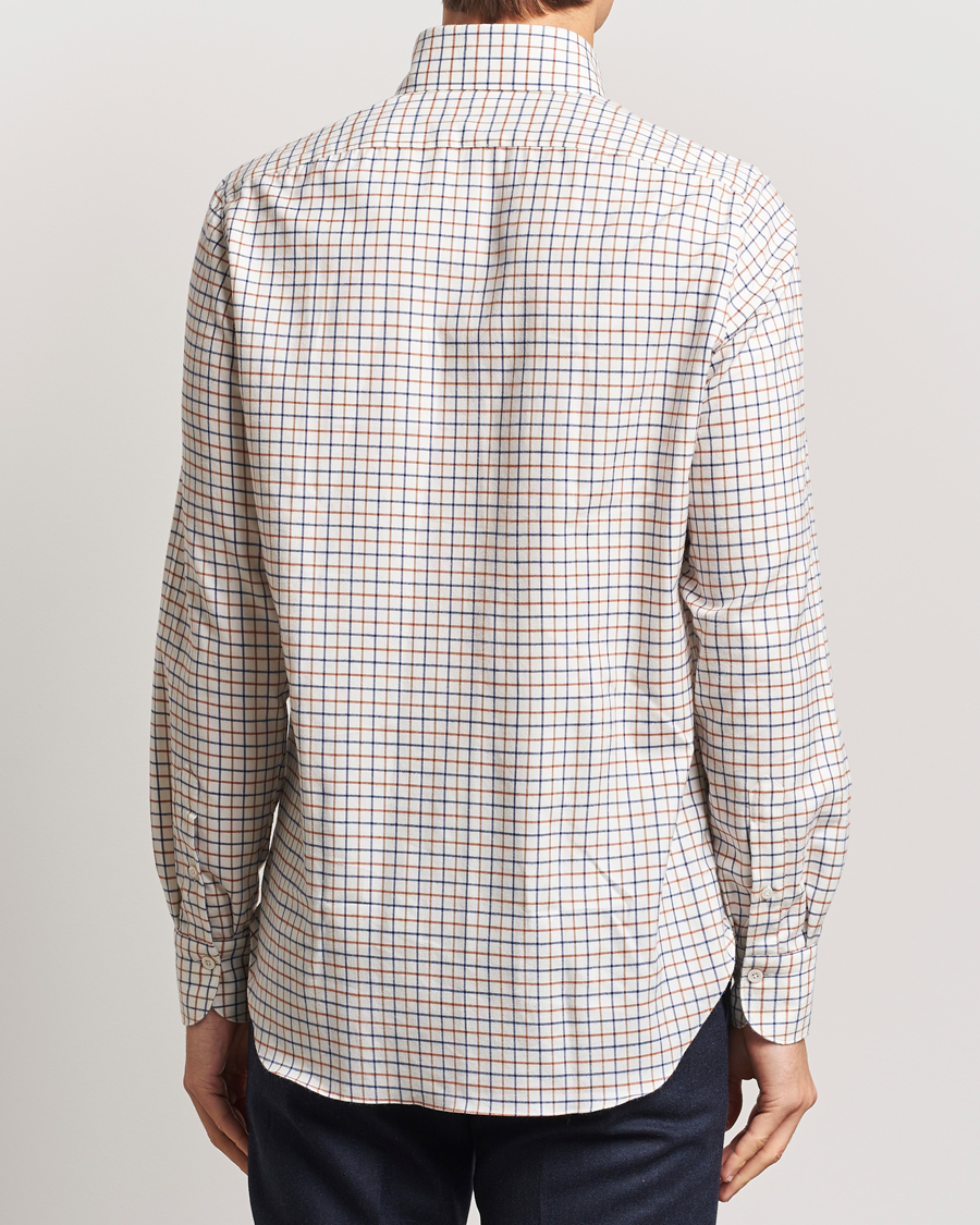 Men | Shirts | Finamore Napoli | Gaeta Flannel Shirt Beige Check