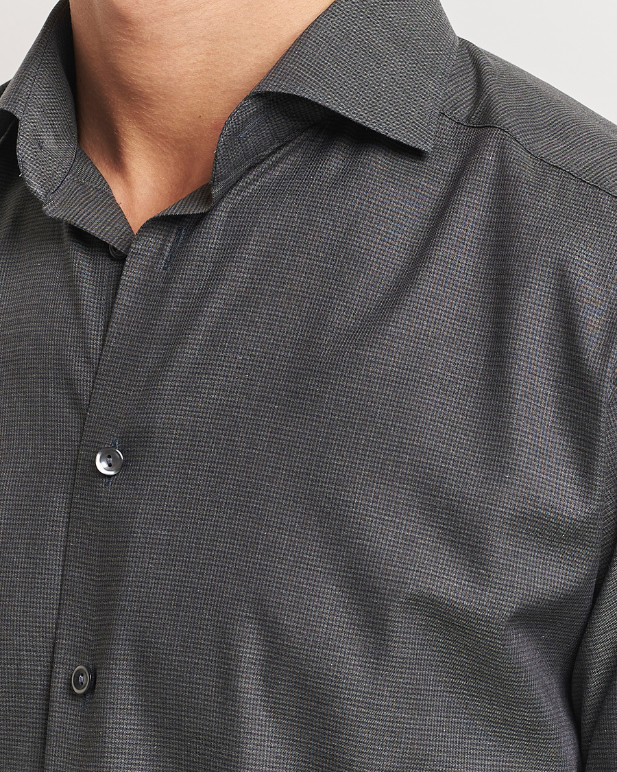Men | Shirts | Eton | Slim Fit Wrinkle Free Flannel Pepita Shirt Green