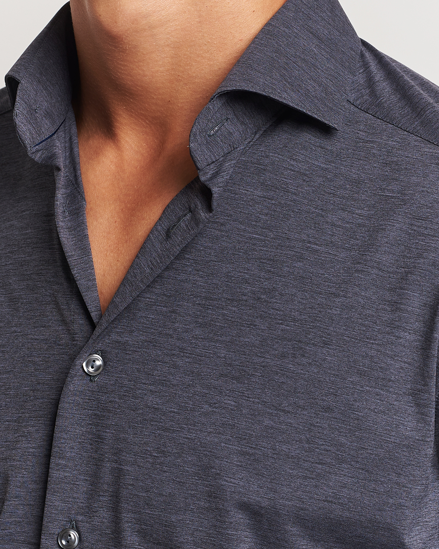 Men | Shirts | Eton | Slim Fit Four Way Stretch Shirt Dark Grey