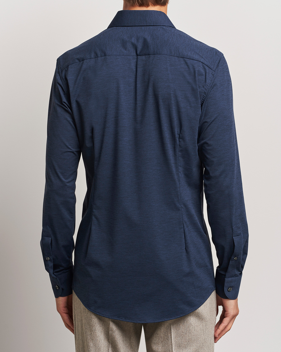 Men | Shirts | Eton | Slim Fit Four Way Stretch Shirt Navy Blue