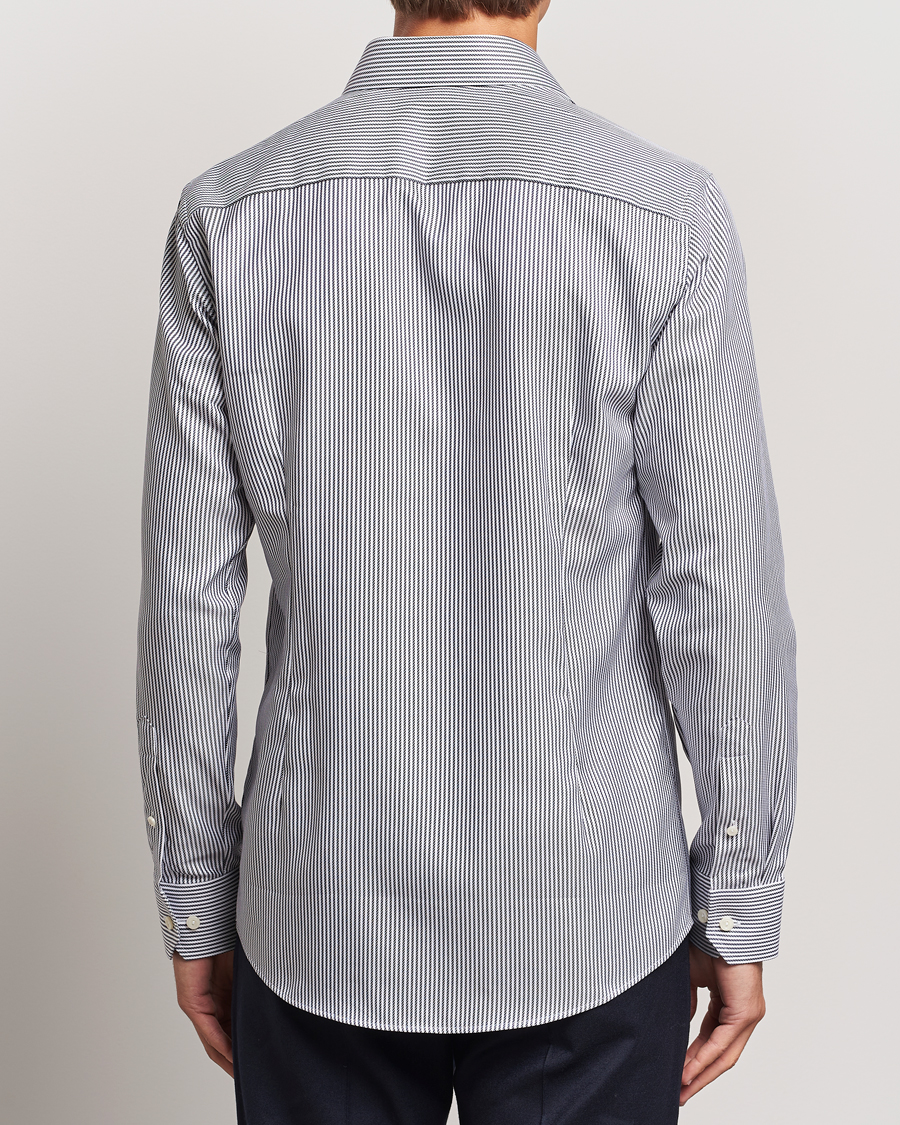 Men | Shirts | Eton | Slim Fit Signature Twill Striped Shirt Grey/White