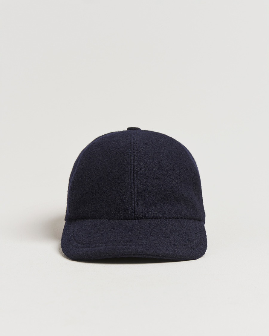 Men | Eton Boiled Wool Baseball Cap Navy Blue | Eton | Boiled Wool Baseball Cap Navy Blue