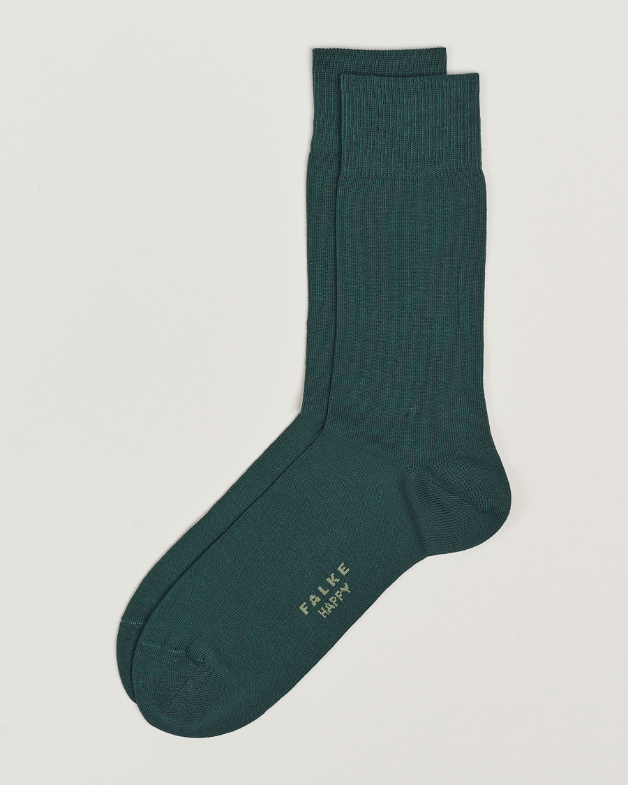 Men | Underwear & Socks | Falke | Happy 2-Pack Cotton Socks Hunter Green