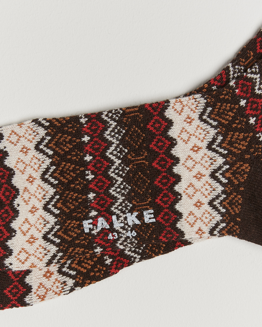 Men | Underwear & Socks | Falke | Aspen Fairisle Socks Dark Brown