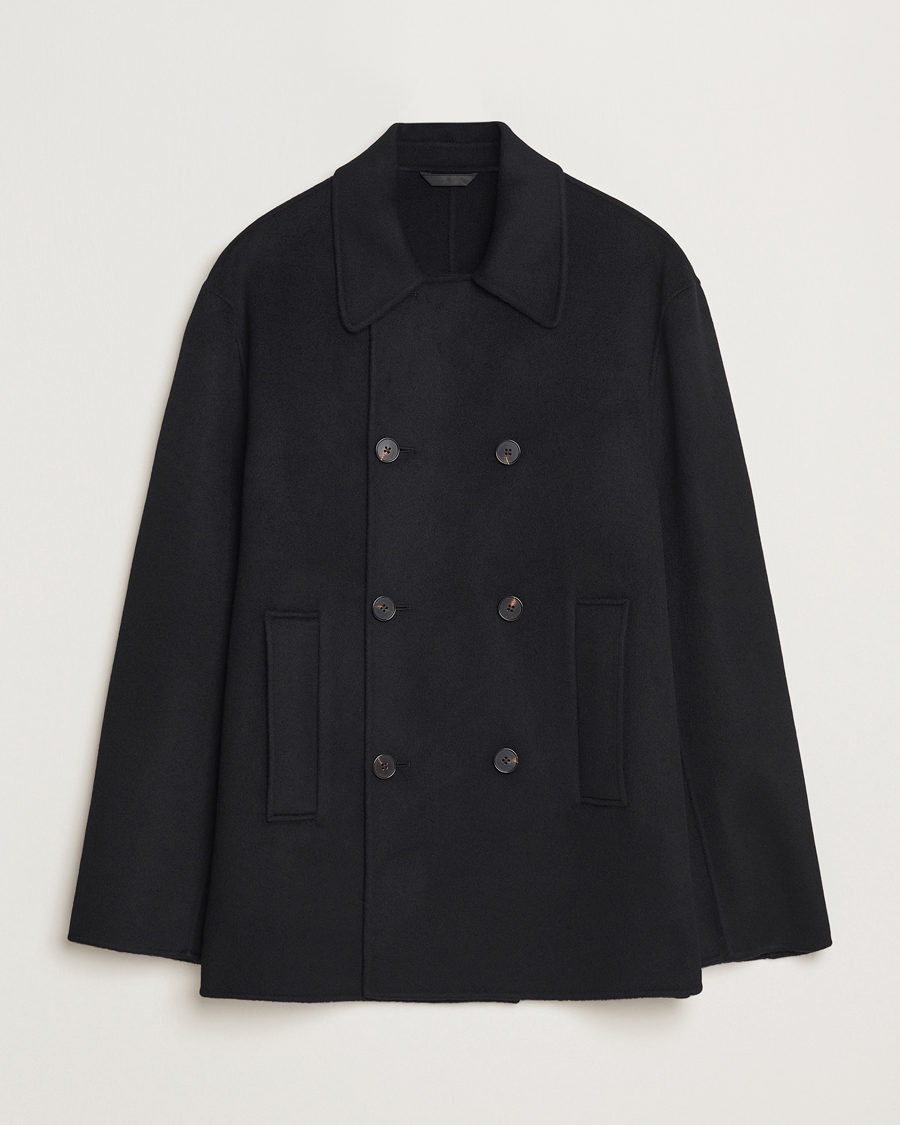Men | Coats & Jackets | Filippa K | Double Faced Wool Peacoat Black