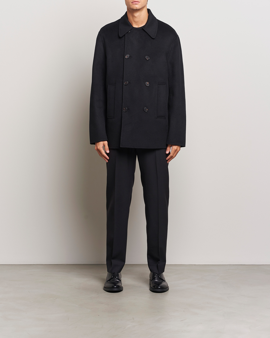 Men | Coats & Jackets | Filippa K | Double Faced Wool Peacoat Black