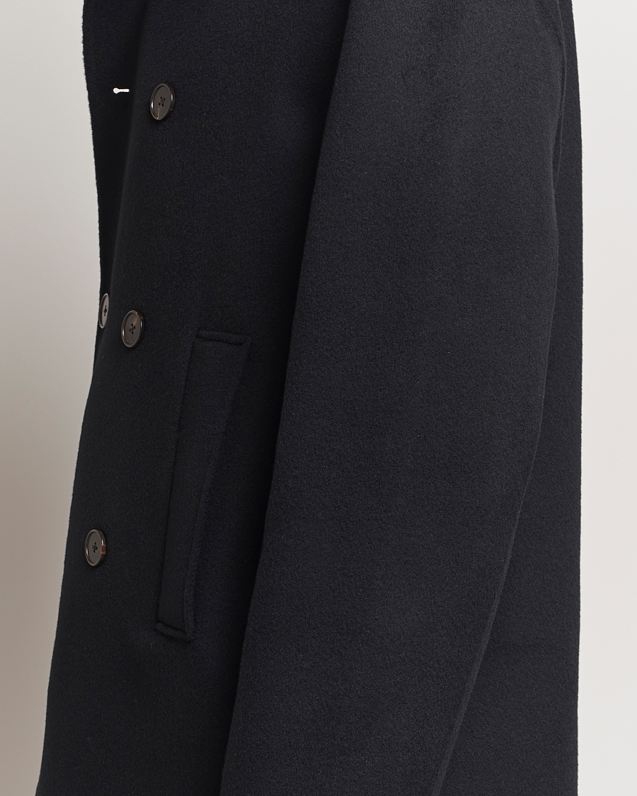 Men | Coats & Jackets | Filippa K | Double Faced Wool Peacoat Black