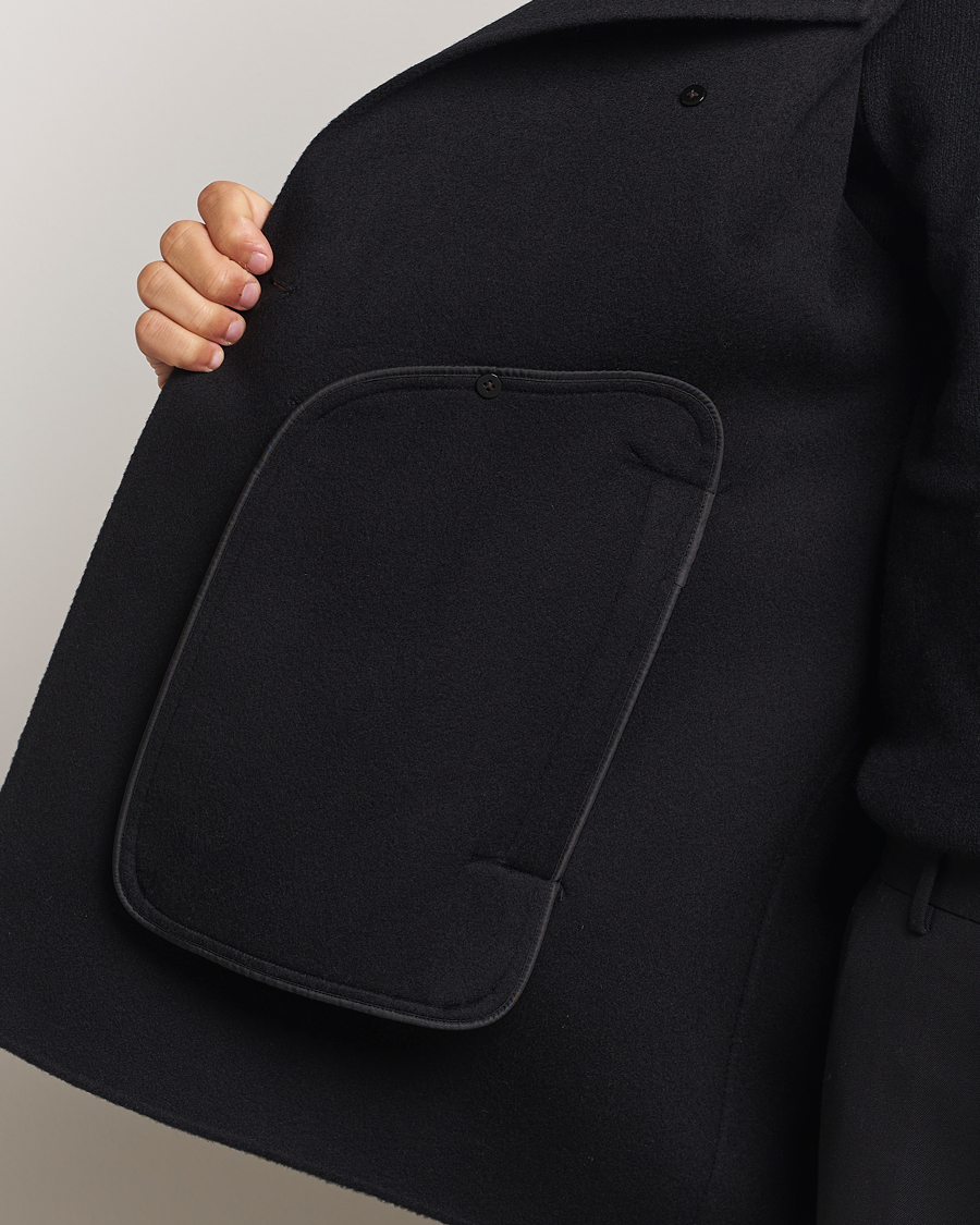 Men | Coats & Jackets | Filippa K | Double Faced Wool Peacoat Black